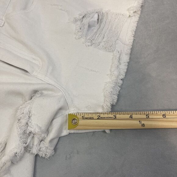 Chelsea & Violet C & V shorts womens size 28 white denim distressed festival - Picture 7 of 9